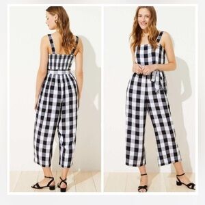 NWT Loft Gingham Jumpsuit Sz L